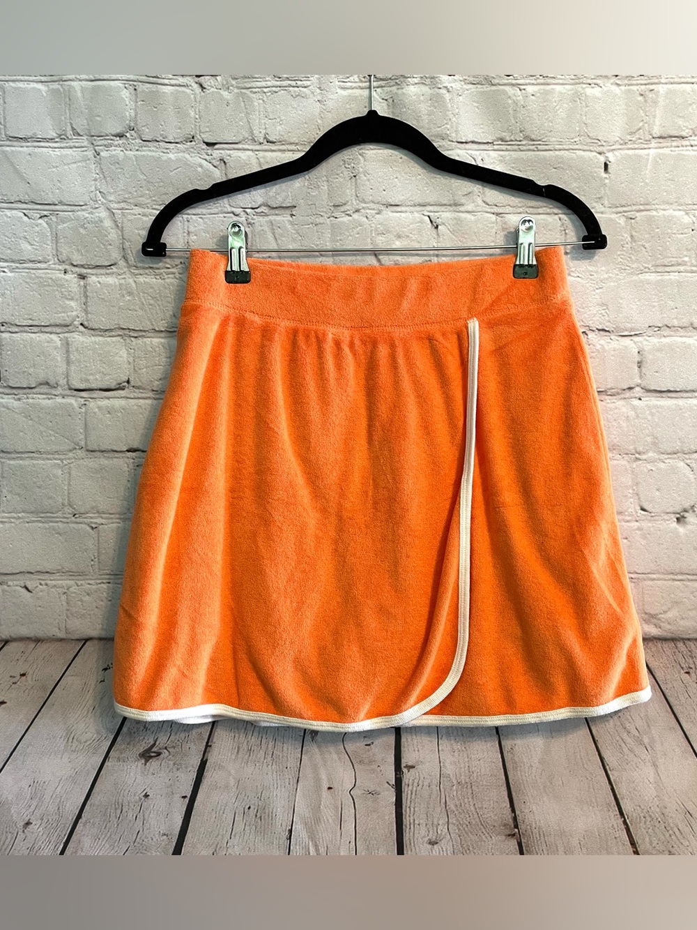 Vintage SB Active Size Small Orange Terrycloth Stretch Skort Y2K 2000s LKNW